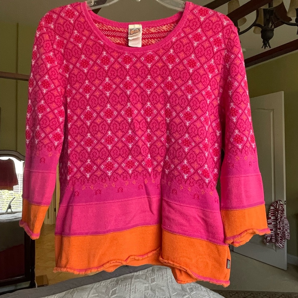 Vintage Oilily Pink and Orange Knit Top